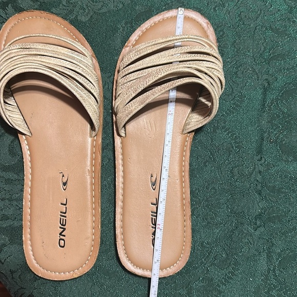 O’Neill Laguna Tan & Silver strappy sandals flip-flops slides Women’s Teen - Picture 3 of 7